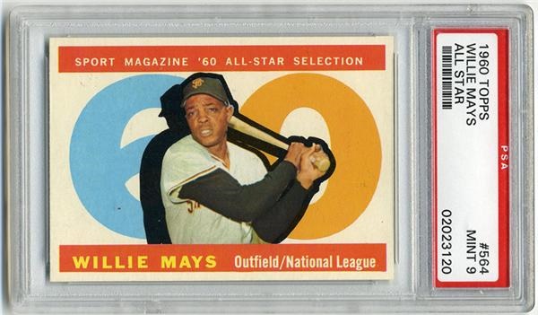 Baseball and Trading Cards - 1960 Topps #564 Willie Mays A/S PSA 9