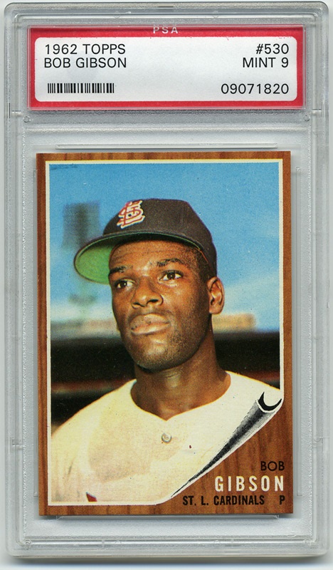 Baseball and Trading Cards - 1962 Topps #530 Bob Gibson PSA 9