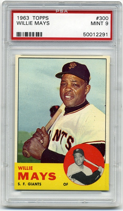 Baseball and Trading Cards - 1963 Topps #300 Willie Mays PSA 9
