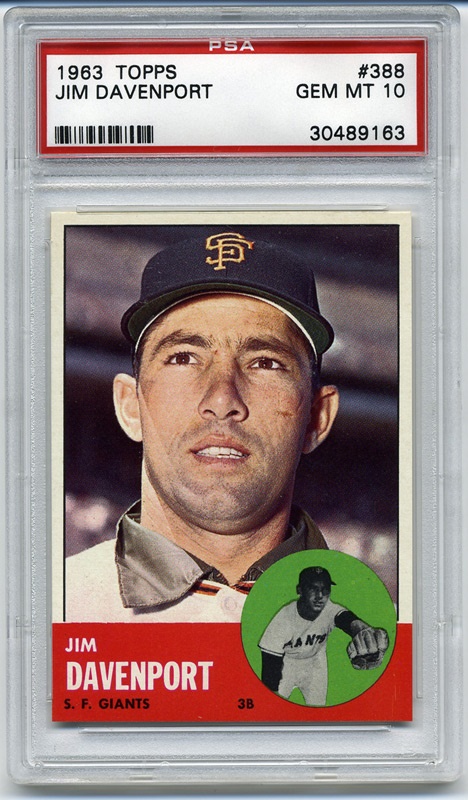Baseball and Trading Cards - 1963 Topps #388 Jim Davenport PSA 10
