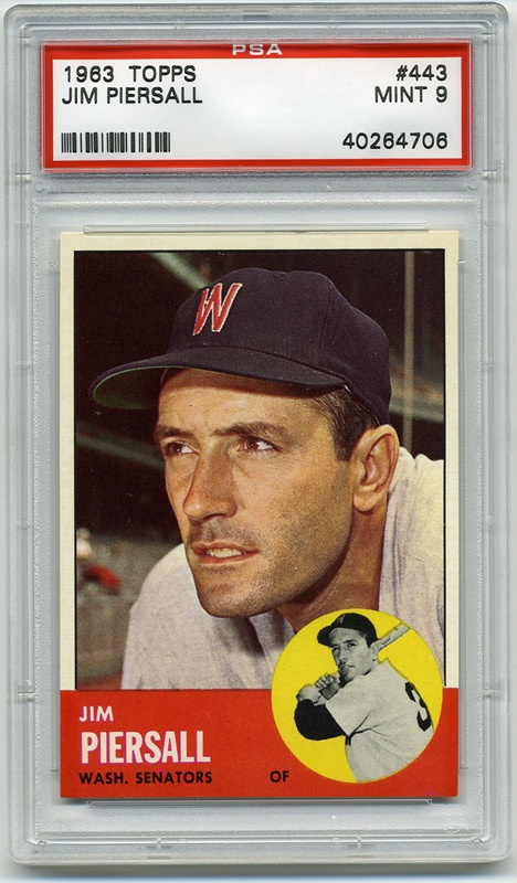 Baseball and Trading Cards - 1963 Topps #443 Jim Piersall PSA 9