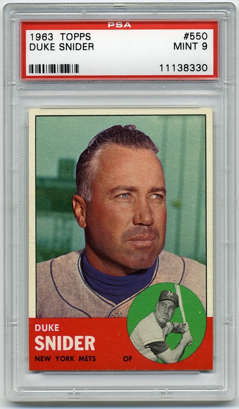Baseball and Trading Cards - 1963 Topps #550 Duke Snider PSA 9