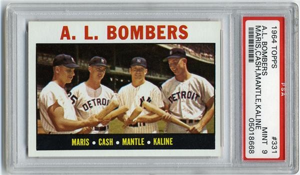 Baseball and Trading Cards - 1964 Topps #331 AL Bombers PSA 9