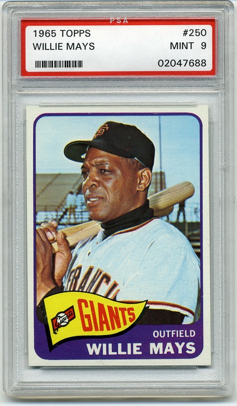 Baseball and Trading Cards - 1965 Topps #250 Willie Mays PSA 9