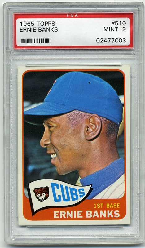 Baseball and Trading Cards - 1965 Topps #510 Ernie Banks PSA 9