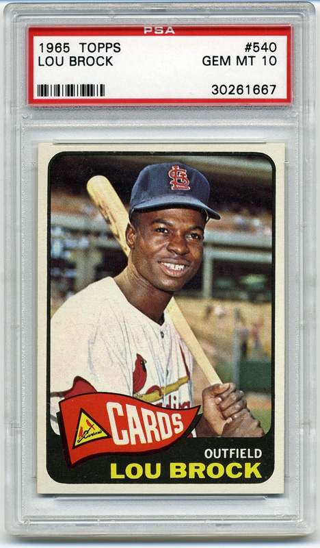 Baseball and Trading Cards - 1965 Topps #540 Lou Brock PSA 10