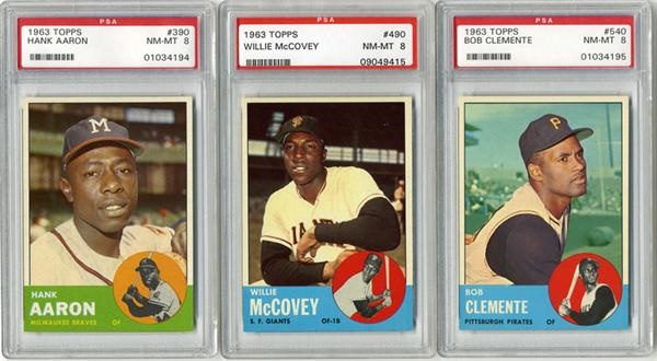 Baseball and Trading Cards - Incredible 1963 Topps PSA 8 Collection of 254 Different