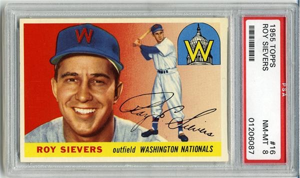 Baseball and Trading Cards - 1955 Topps #16 Roy Sievers PSA 8