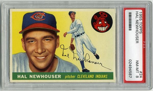 Baseball and Trading Cards - 1955 Topps #24 Hal Newhouser PSA 8