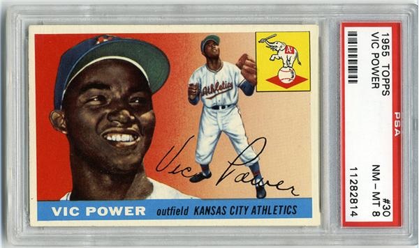Baseball and Trading Cards - 1955 Topps #30 Vic Power PSA 8