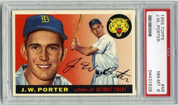 - 1955 Topps #49 J.W. Porter PSA 8