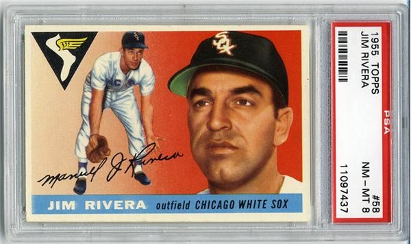 - 1955 Topps #58 Jim Rivera PSA 8