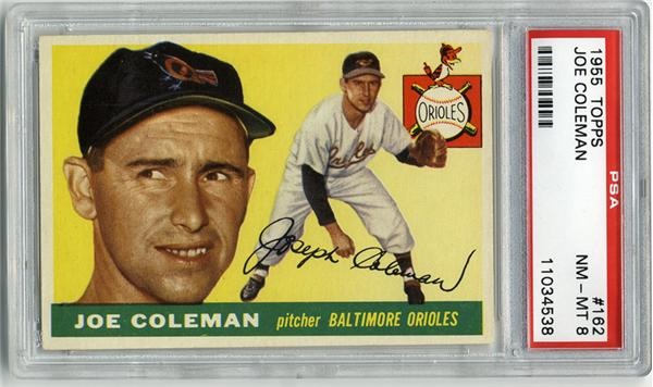 Baseball and Trading Cards - 1955 Topps #162 Joe Coleman PSA 8