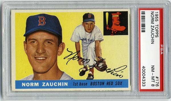 Baseball and Trading Cards - 1955 Topps #176 Norm Zauchin PSA 8