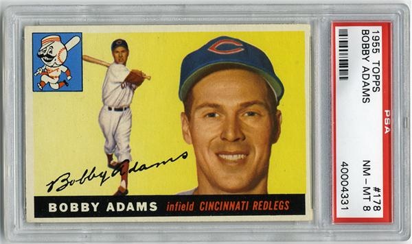 Baseball and Trading Cards - 1955 Topps #178 Bobby Adams PSA 8