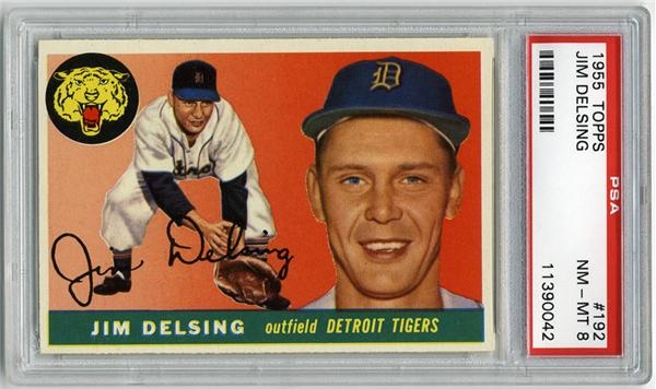 Baseball and Trading Cards - 1955 Topps #192 Jim Delsing PSA 8