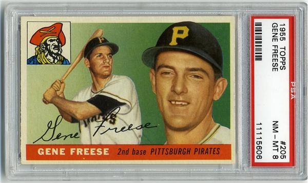 Baseball and Trading Cards - 1955 Topps #205 Gene Freese PSA 8