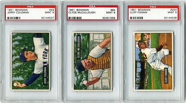 Baseball and Trading Cards - 1951 Bowman PSA 9 Collection (4)