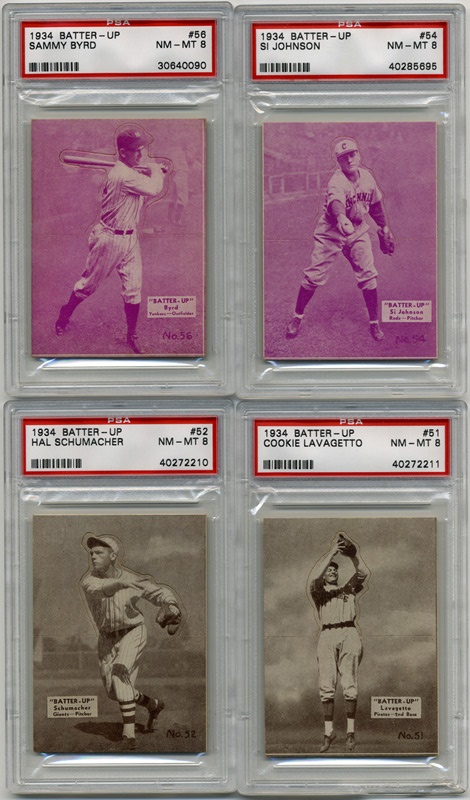 Baseball and Trading Cards - 1934 Batter Up PSA 8 Collection (4)