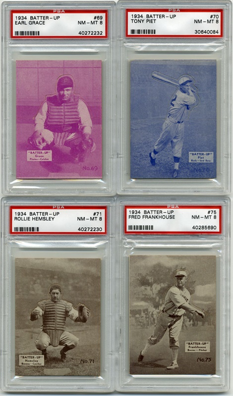 Baseball and Trading Cards - 1934 Batter Up PSA 8 Collection II (4)