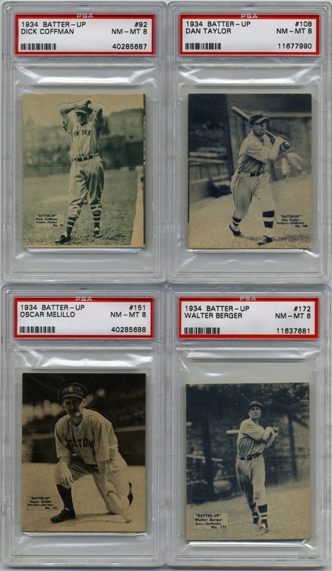 Baseball and Trading Cards - 1934 Batter Up PSA 8 Collection III (4)