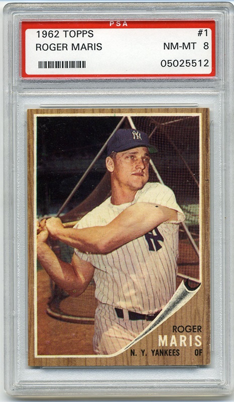Baseball and Trading Cards - 1962 Topps #1 Roger Maris PSA 8