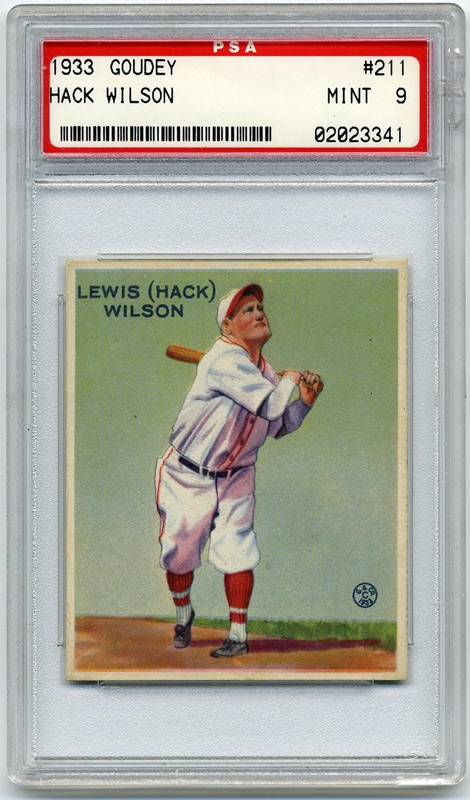 Baseball and Trading Cards - 1933 Goudey #211 Hack Wilson PSA 9