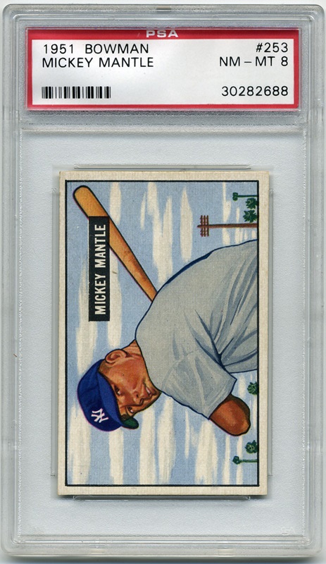 Baseball and Trading Cards - 1951 Bowman #253 Mickey Mantle PSA 8