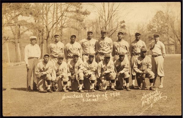 Baseball Memorabilia - 1930 Homestead Grays Postcard