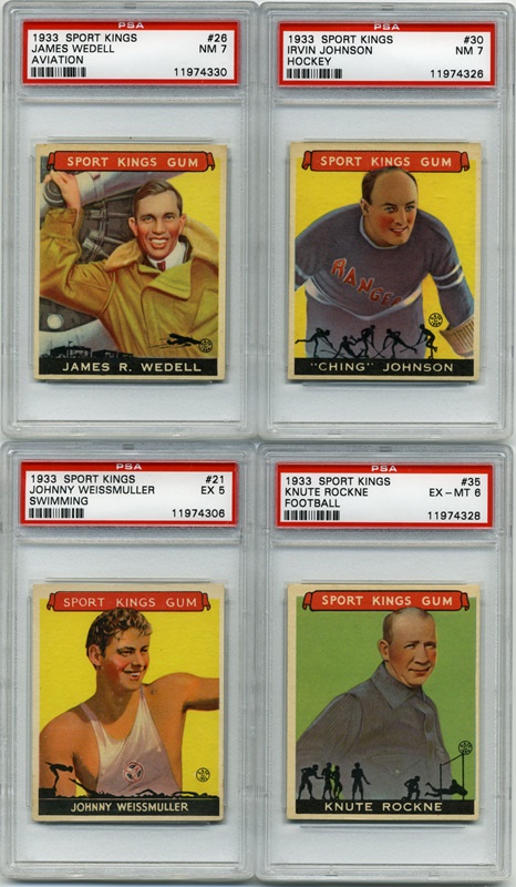 Baseball and Trading Cards - 1933 Sport Kings Complete PSA Graded Set