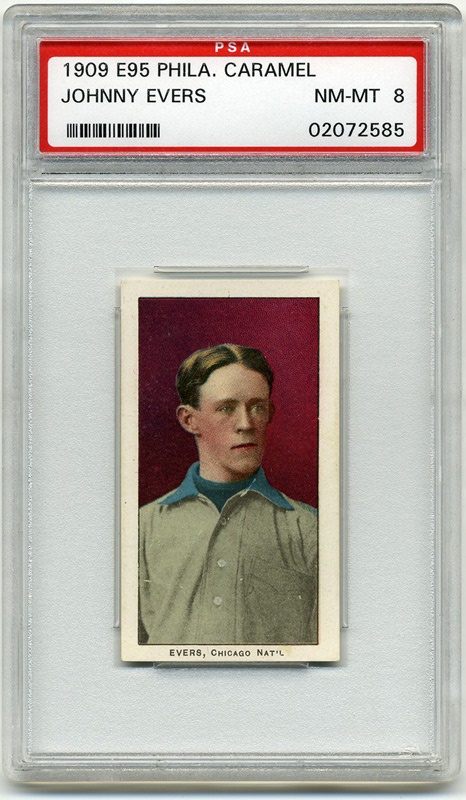 Baseball and Trading Cards - 1909 E95 Philadelphia Caramel Johnny Evers PSA 8