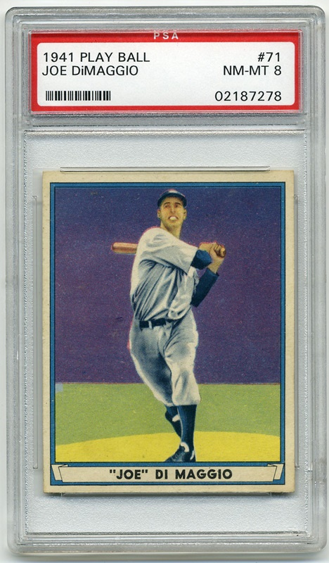 Baseball and Trading Cards - 1941 Play Ball #71 Joe DiMaggio PSA 8