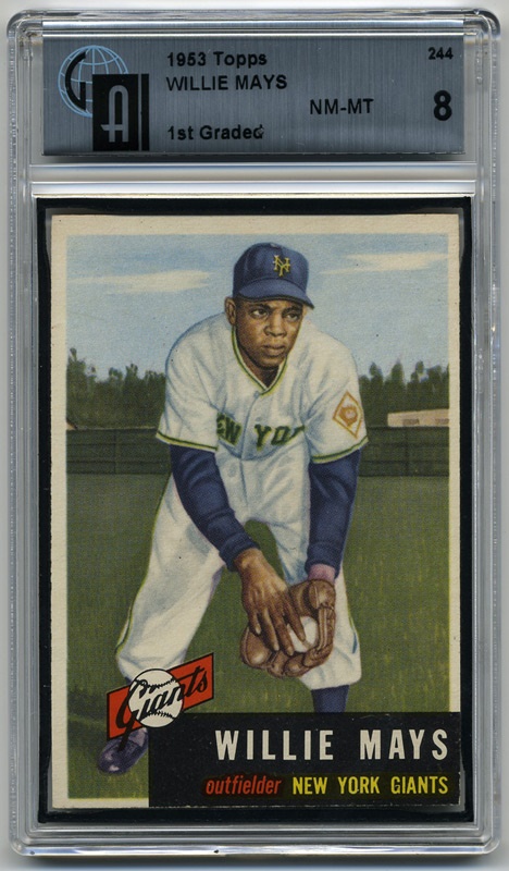 Baseball and Trading Cards - 1953 Topps #244 Willie Mays PSA 8