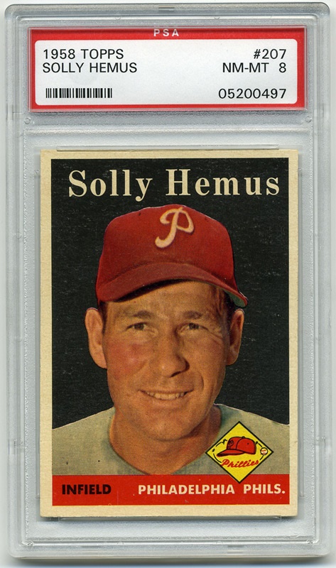 Baseball and Trading Cards - 1958 Topps #207 Solly Hemus PSA 8