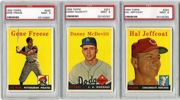 Baseball and Trading Cards - 1958 Topps PSA 9 Low Population Collection (5)