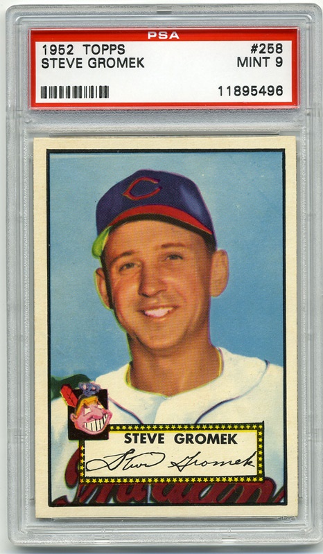 Baseball and Trading Cards - 1952 Topps #258 Steve Gromek PSA 9