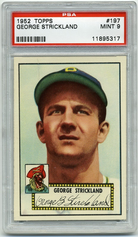 Baseball and Trading Cards - 1952 Topps #197 George Strickland PSA 9