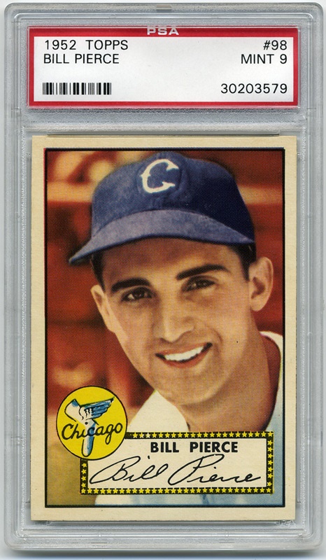 Baseball and Trading Cards - 1952 Topps #98 Billy Pierce PSA 9