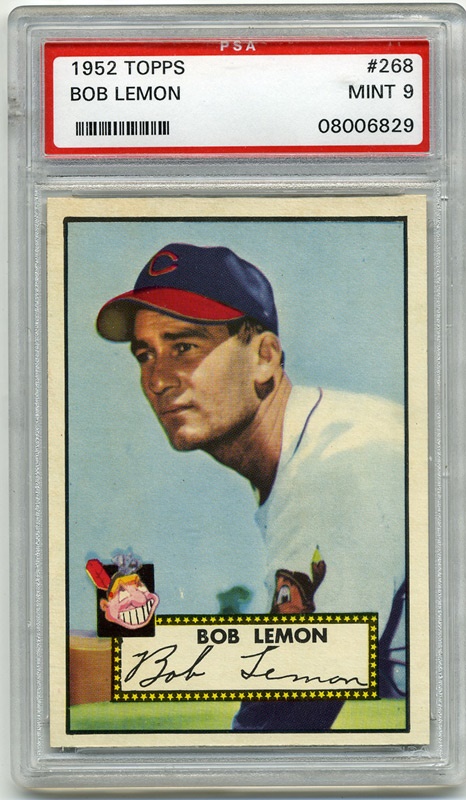 Baseball and Trading Cards - 1952 Topps #268 Bob Lemon PSA 9