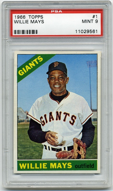 Baseball and Trading Cards - 1966 Topps #1 Willie Mays PSA 9