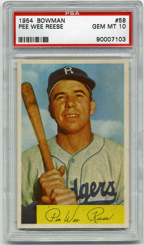 Baseball and Trading Cards - 1954 Bowman #58 Pee Wee Reese PSA 10