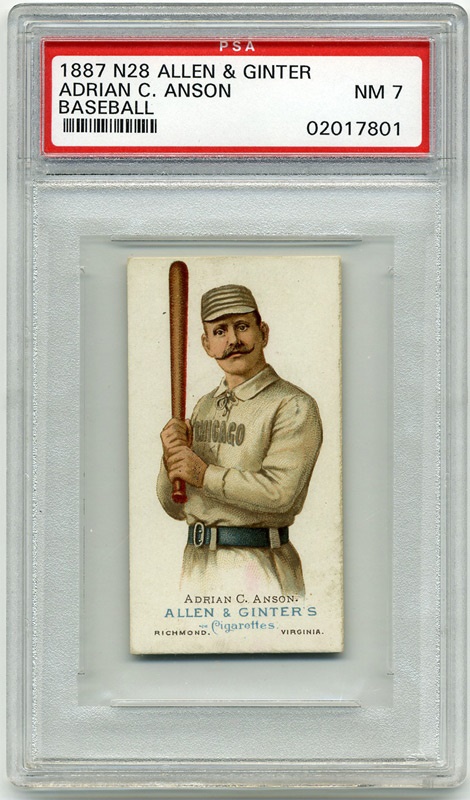 Baseball and Trading Cards - 1887 N28 Allen & Ginter Cap Anson PSA 7