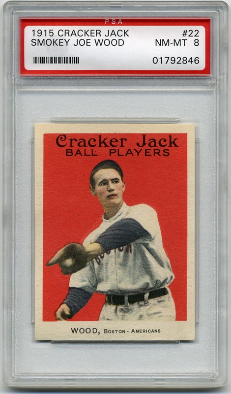 Baseball and Trading Cards - 1915 Cracker Jack #22 Joe Wood PSA 8