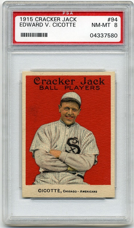 Baseball and Trading Cards - 1915 Cracker Jack #94 Ed Cicotte PSA 8