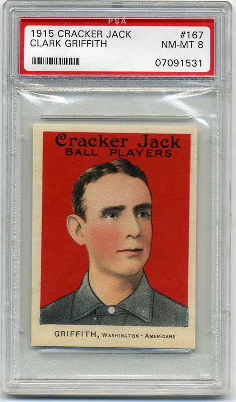 - 1915 Cracker Jack #167 Clark Griffith PSA 8
