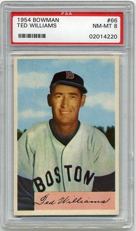Baseball and Trading Cards - 1954 Bowman #66 Ted Williams PSA 8
