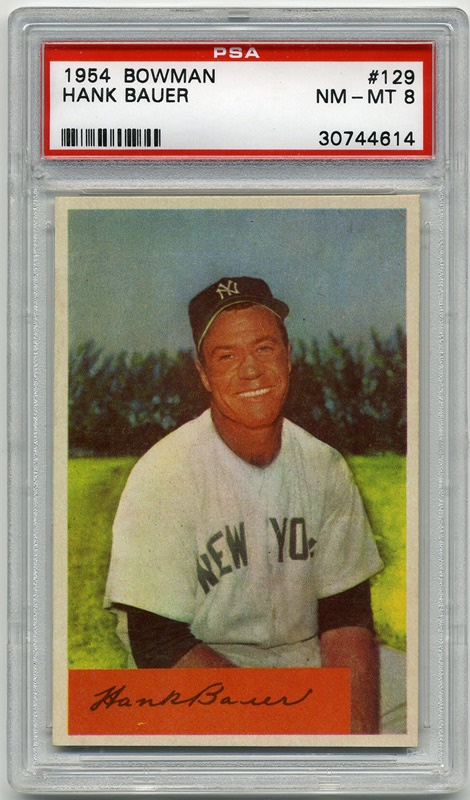 Baseball and Trading Cards - 1954 Bowman #129 Hank Bauer PSA 8