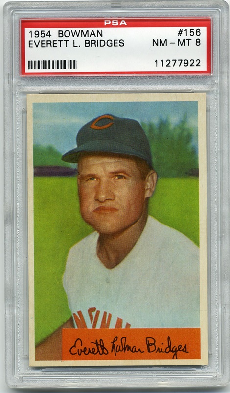 Baseball and Trading Cards - 1954 Bowman #156 Rocky Bridges PSA 8