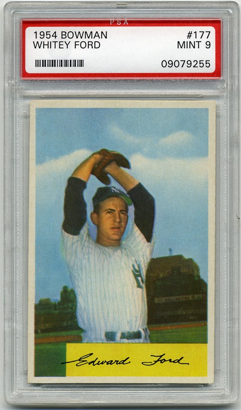 Baseball and Trading Cards - 1954 Bowman #177 Whitey Ford PSA 9