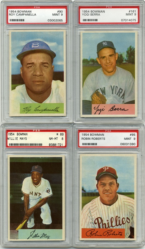 Baseball and Trading Cards - 1954 Bowman PSA Ultra High Grade Star Collection (21)